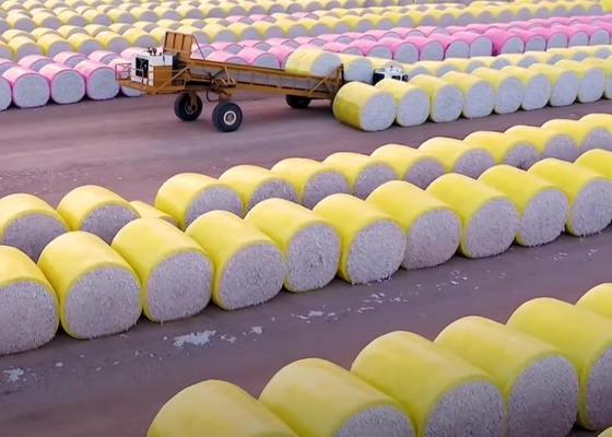 فيلم لف HDPE أصفر 70um للأبعاد للقطن CP770
