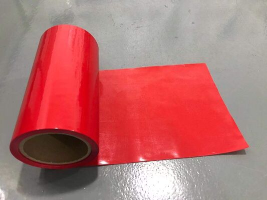 فيلم إطلاق HDPE مطلي بالسيليكون مزدوج الجانب باللون الأحمر مع معالجة بالأشعة فوق البنفسجية لأشرطة الرغوة