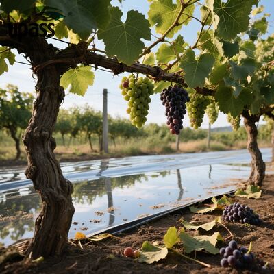 قوة PET المصفوفة عاكسة ألومنيوم ورق لفة الزراعة فيلم البلاستيك الملفوف الأرض تغطية أشجار الفاكهة الكرز نفخ